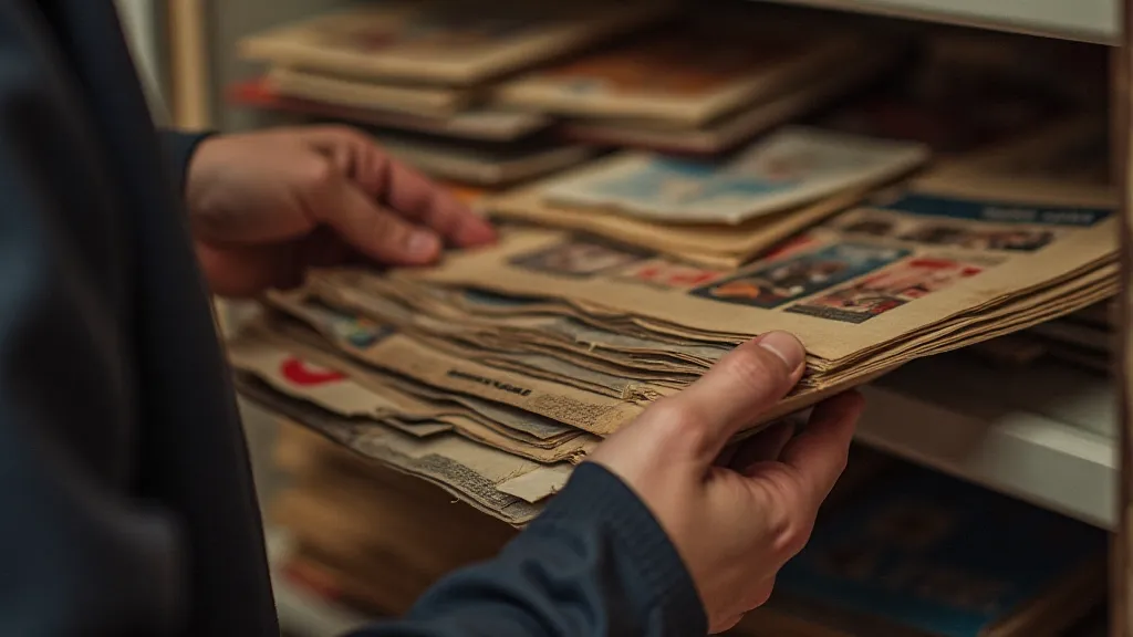 Collector examining vintage TV Guides
